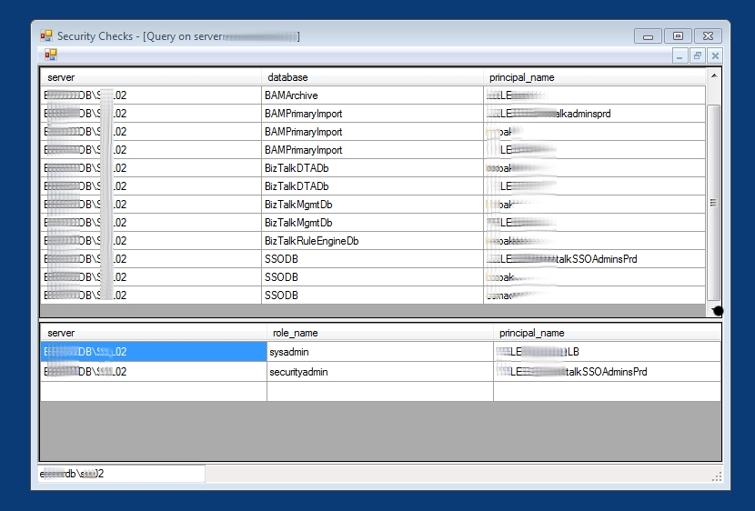 Query results object