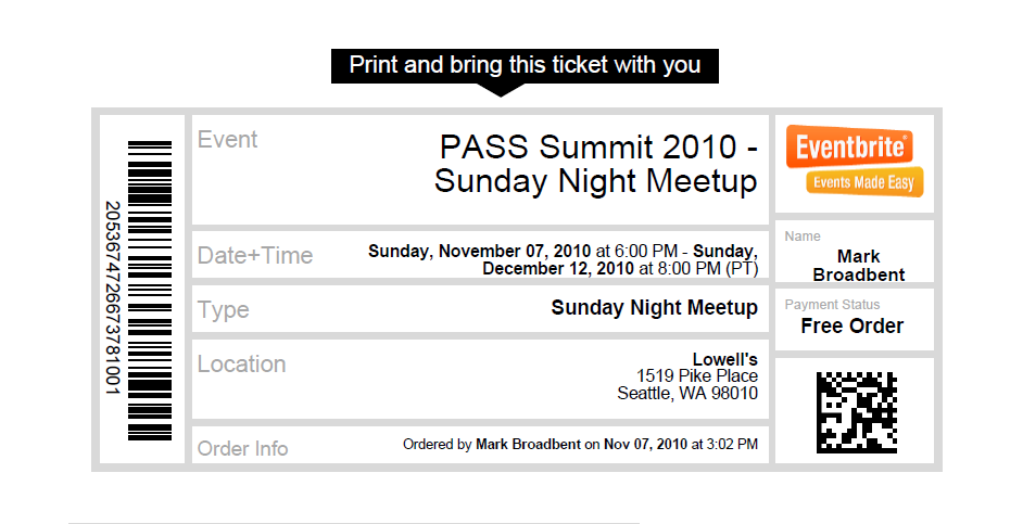 PASS Summit 2010 - Sunday Night Meetup