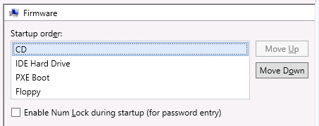 Hardware Firmware Boot Order