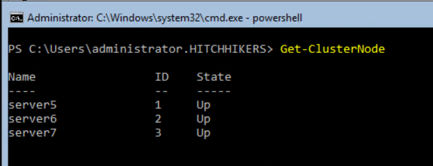 Get-Clusternode