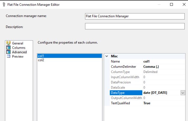 Flat File Connection Manager